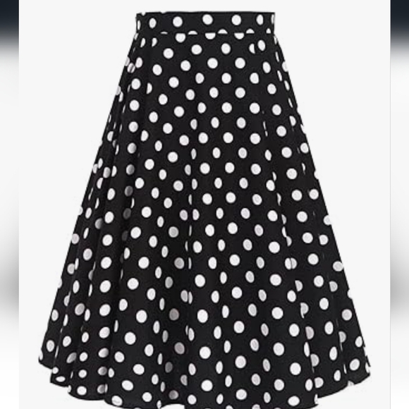 Polka Dot Flare Skirt - Black and White NWT - Picture 2 of 14
